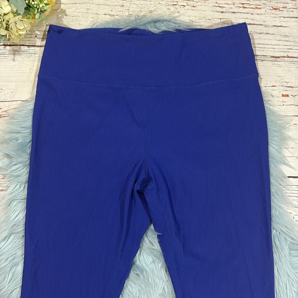 IVL Collective Royal Blue Ribbed High Rise Leggings - Picture 3 of 9